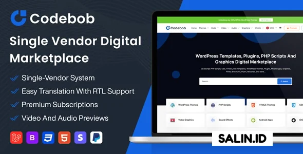 Codebob v1.3 Nulled + Plugins - Single-Vendor Digital Marketplace