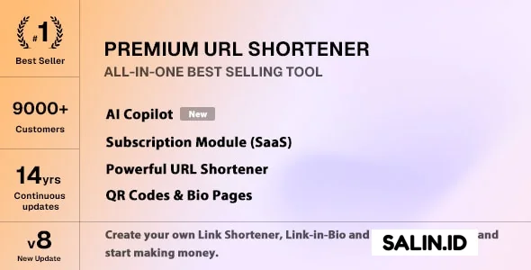 Premium URL Shortener v8.0.2 Nulled - AI Link Shortener, Bio Pages & QR Codes